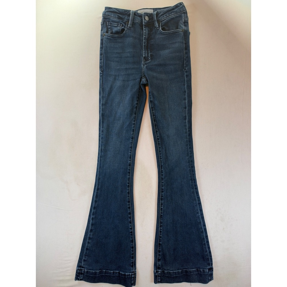 Dear John High Rise Flare Jeans Dark Wash Blue Denim Size 24 DPM-52-A179-HMD